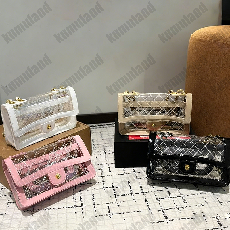 Summer Jelly Bags Womens Transparent Shoulder Bag Designer Leather Luxury Handbags Chain Totes Crossbody Bag Fashion Clear Purses CRD2504303F17