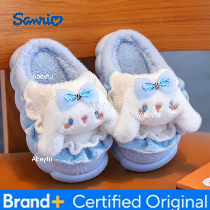 Sanrio Cinnamoroll Childrens Cotton Slippers Sanrios Kuromi Hello Kittys Autumn Winter Boy Girl Indoor Cute Cartoon Childrens Shoes H251230