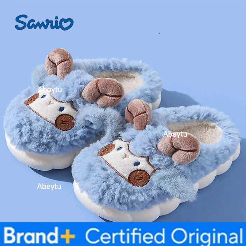 Sanrio Childrens Cotton Slippers 2025 New Girl Rabbit Spring Home Use Thick Bottom Indoor Warmth Boy Bag Heel H251230