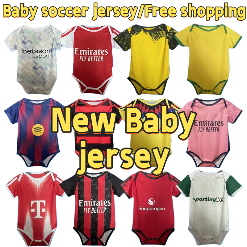 2025/26 Baby Soccer Jersey 2026 TRENT KANE FODEN LEWANDOWSKI BELLINGHAM MBAPPE CHIESA MESSIS MORATA Football Kids Kit 6-24 Months Shirt