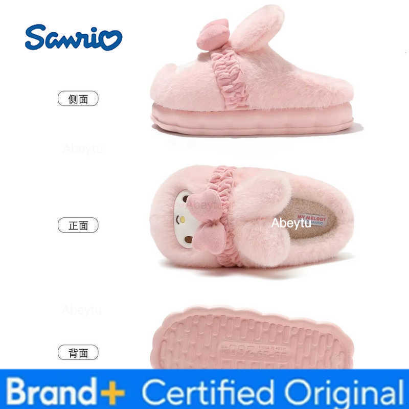 Sanrio Hello Kitty Shoes Cinnamoroll Womens Slippers Kuromi Plush Cartoon Cute Sweet Suitable Indoor Outdoor Winter Slippers Hot H251230