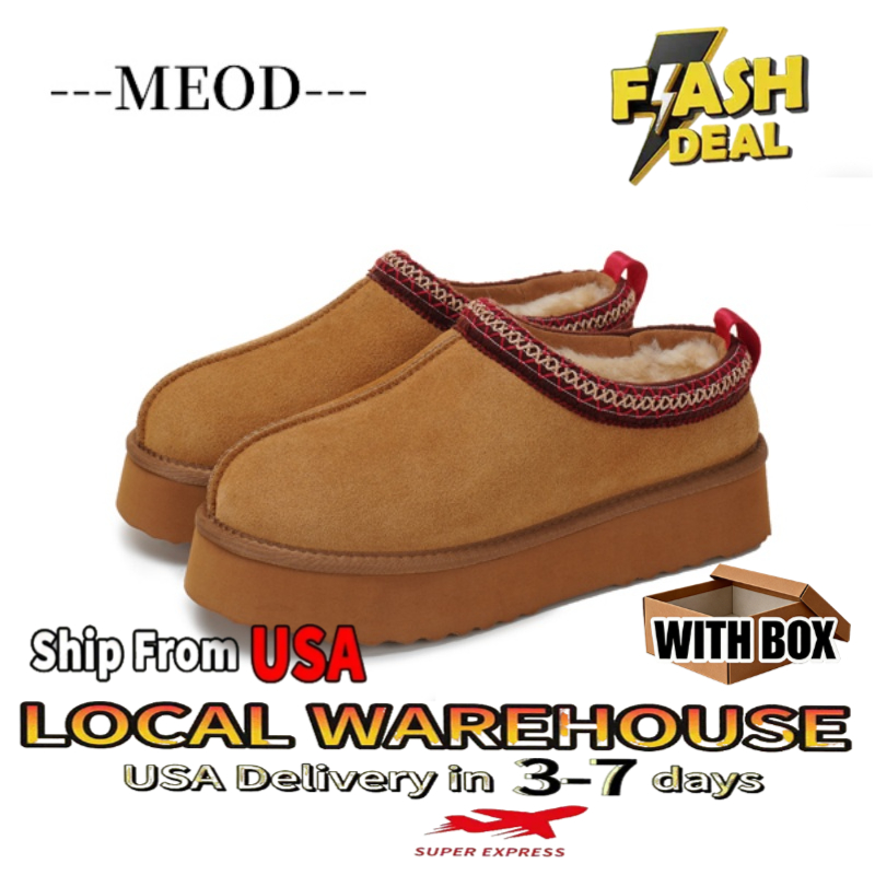 2026 Women s Big size Outdoor Snow Boots Indoor Warm Slippers Luxurious Fashionable And Individual Waterproof Chestnut Wool Sliders Fluffy Leather Wit