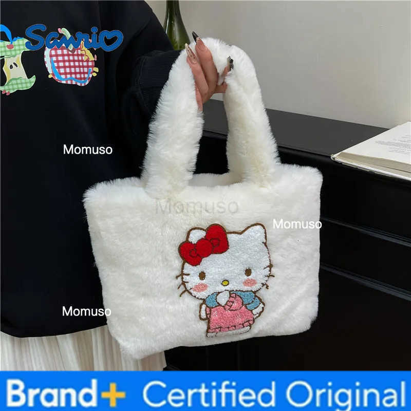 Sanrio New Plush Handbag Winter Cute All-match Girls Heart Tote Bag Fashion Internet Popular Casual Cartoon Shoulder Underarm Bag H251230