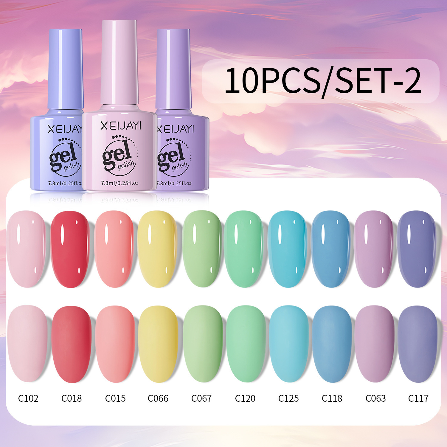 10 Color Set 73ml Summer Trend 6 Color Nail Gel 2024 New UV Gel Trend Whitening Nail Set