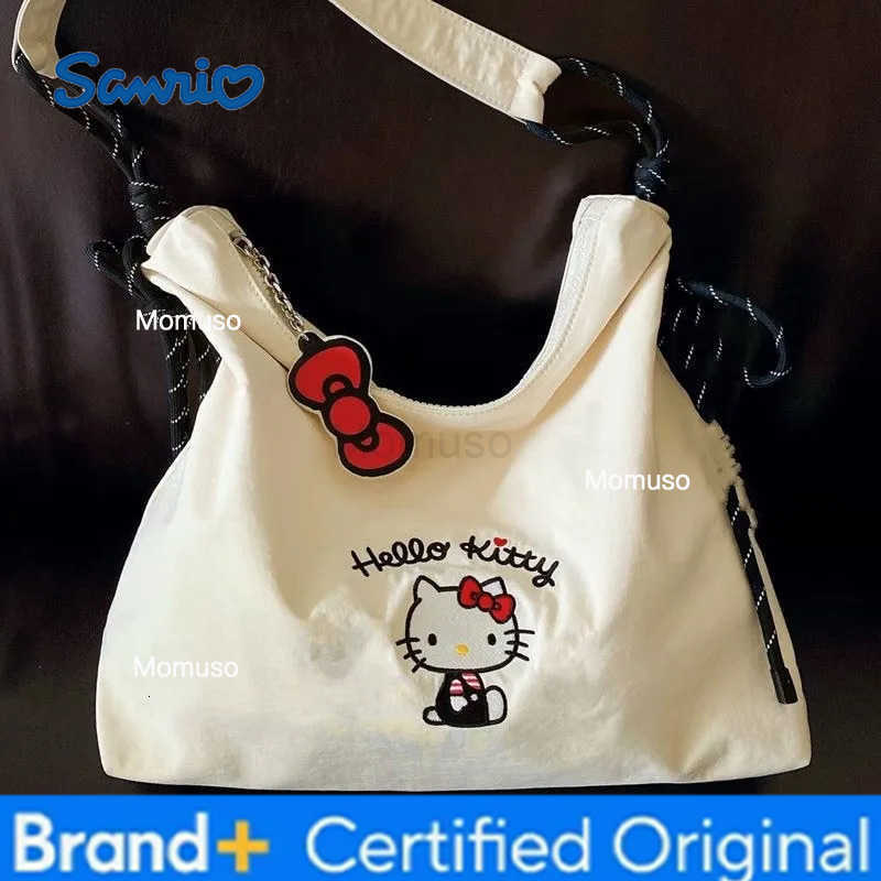 Sanrio Hello Kitty Canvas Bag Multi-functional Shoulder Bag Portable Large Capacity Storage Student Class Commuter Bags Gifts H251230