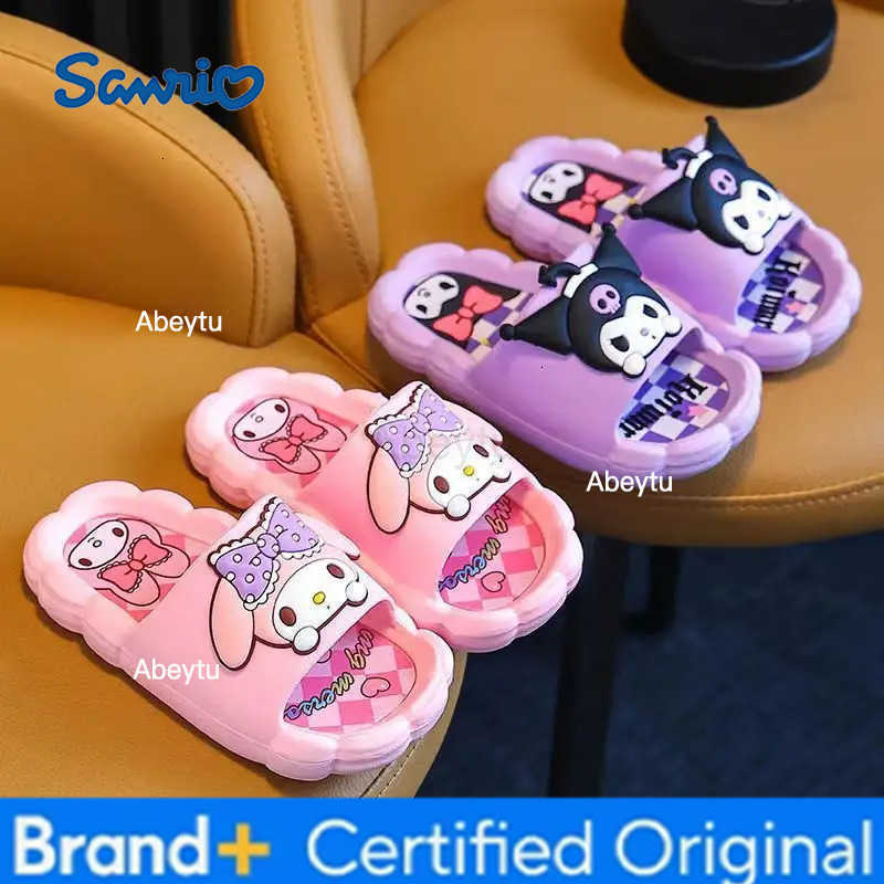 Sanrio Childrens Slippers Girls Princess Summer Cute Indoor Cartoon Bath Anti Slip Baby Parent-child Cool Slippers H251230