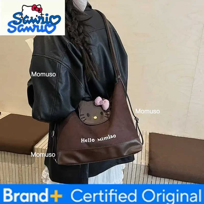 Sanrio Retro Fashion Cartoon Hello Kitty Shoulder Bag for Women Large Capacity Casual Versatile Handheld Crossbody Bag H251230