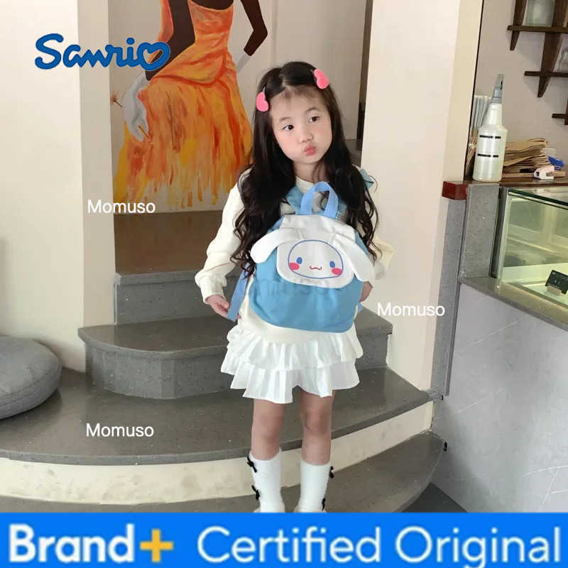 Sanrio Sanrios Child Backpack Kuromi Hello Kittys Cartoon Kawaii Girl School Bag Light Small Canvas Breathable Printing Anime Figure H251230