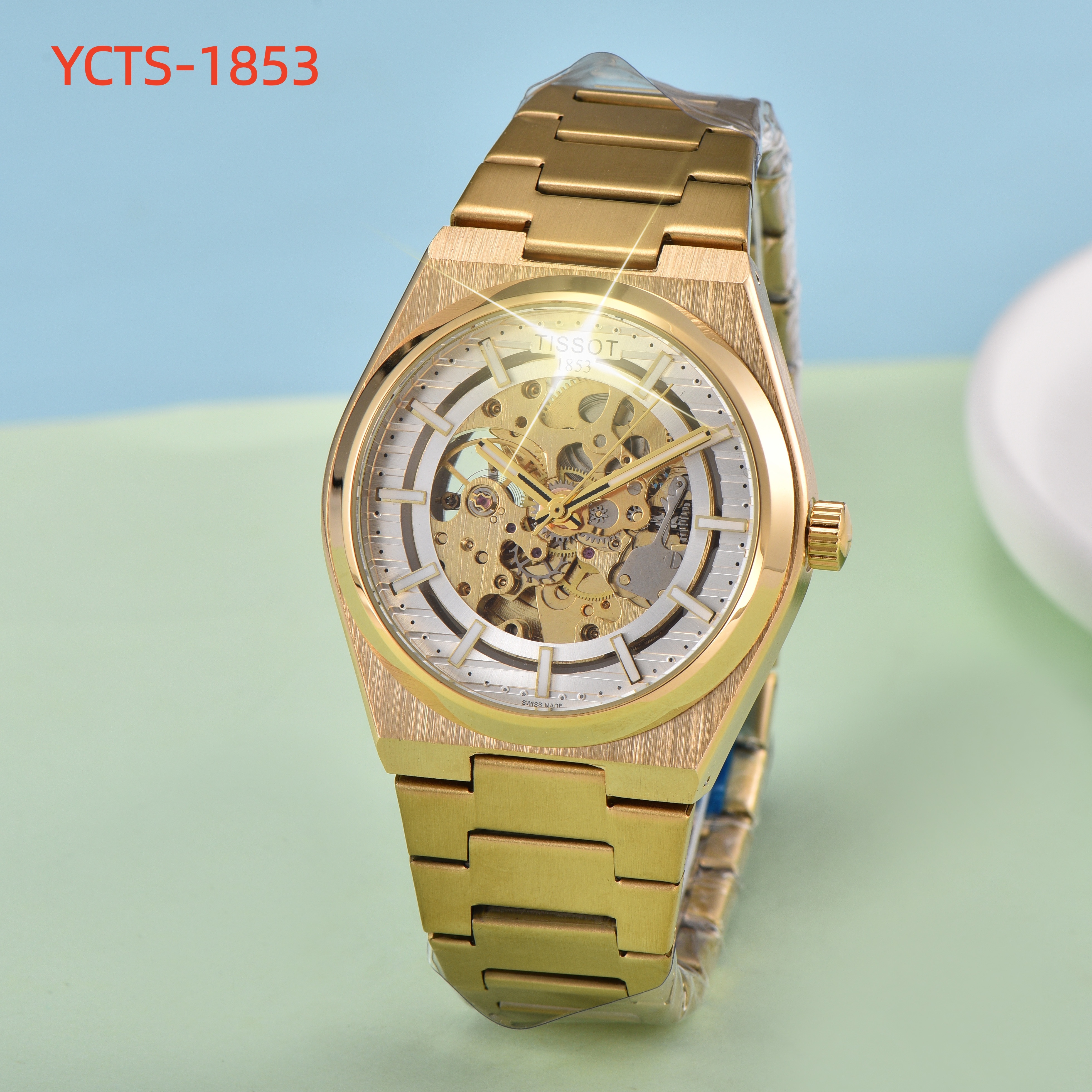 Brand New Men 1853Tissity Series wristwatches Men's Automatic Mechanical TISSOTITYly watches women Luxury Watch Brown Dial Rose Gold Stainless Strap PRX 4768
