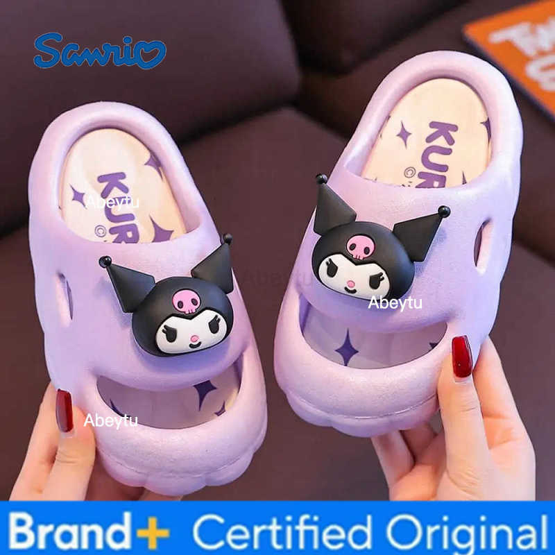 Sanrio Kawaii Kuromi Girls Kids Cute Slippers My Melody Anime Sanrioed Cinnamoroll Home Sandal Summer Cute Cartoon Babys Non-Slip Shoes H251230