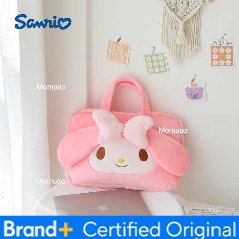 Sanrio Cute Laptop Bag Kuromi My Melody Cinnamoroll Kawaii Japanese Style Tablet Bag Cartoon Plush Handbag Luggage Bag Girl H251230