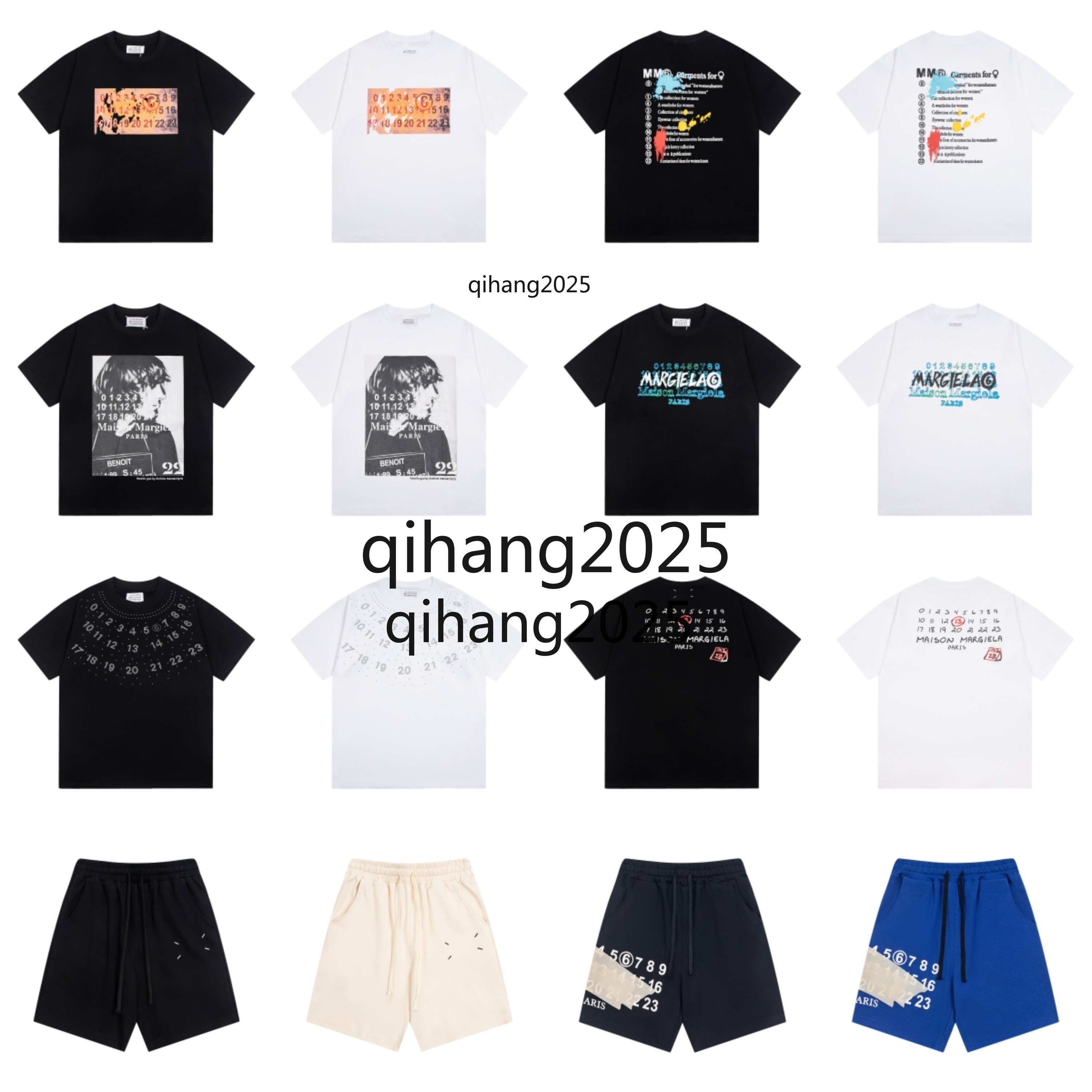 25ss Margela shirt designer T-shirt luxury MM6 digital pattern round neck fashionable T-shirt casual and comfortable hip-hop street style Margela clothing M633