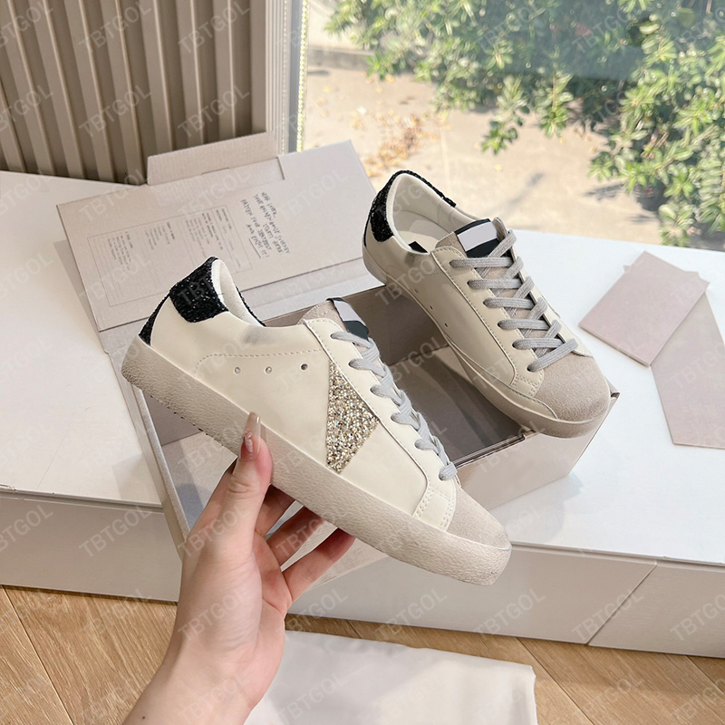 Men Designer Trainers Super Star Sneakers Leather Retro Dirtys Sneaker Classic Dirty Old Shoes Lace Up White Shoes Fashion Casual Style 1026