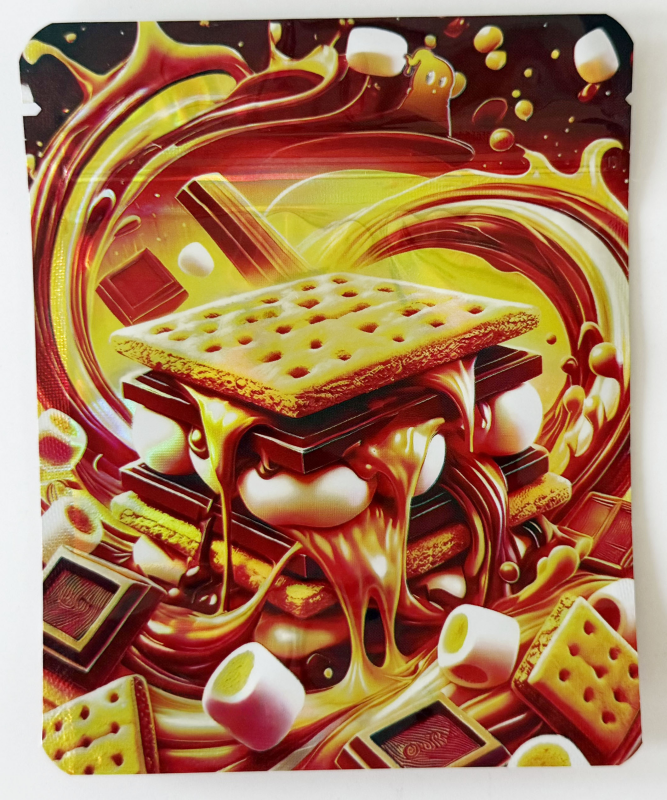 200pcs mylar bag 3.5g holographic aluminum foil resealable zipper pouch smell proof food packaging storage custom print design