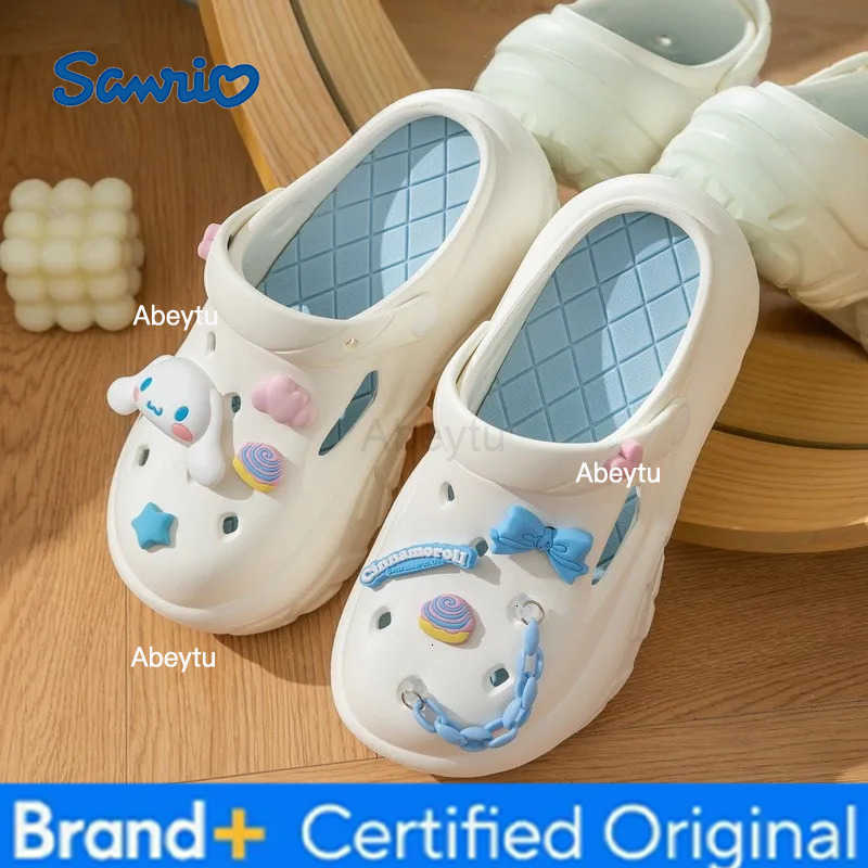 Sanrio Hello Kitty Kuromi Sandals Children Flat Shoes Summer Cute Cinnamoroll Fashion Soft Sole Sand Slipper Girls Birthday Gift H251230