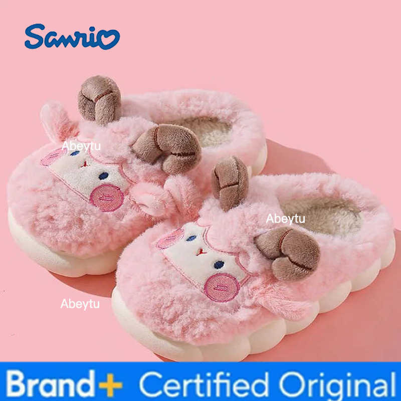 Sanrio Childrens Cotton Slippers 2025 New Girl Rabbit Spring Home Use Thick Bottom Indoor Warmth Boy Bag Heel H251230