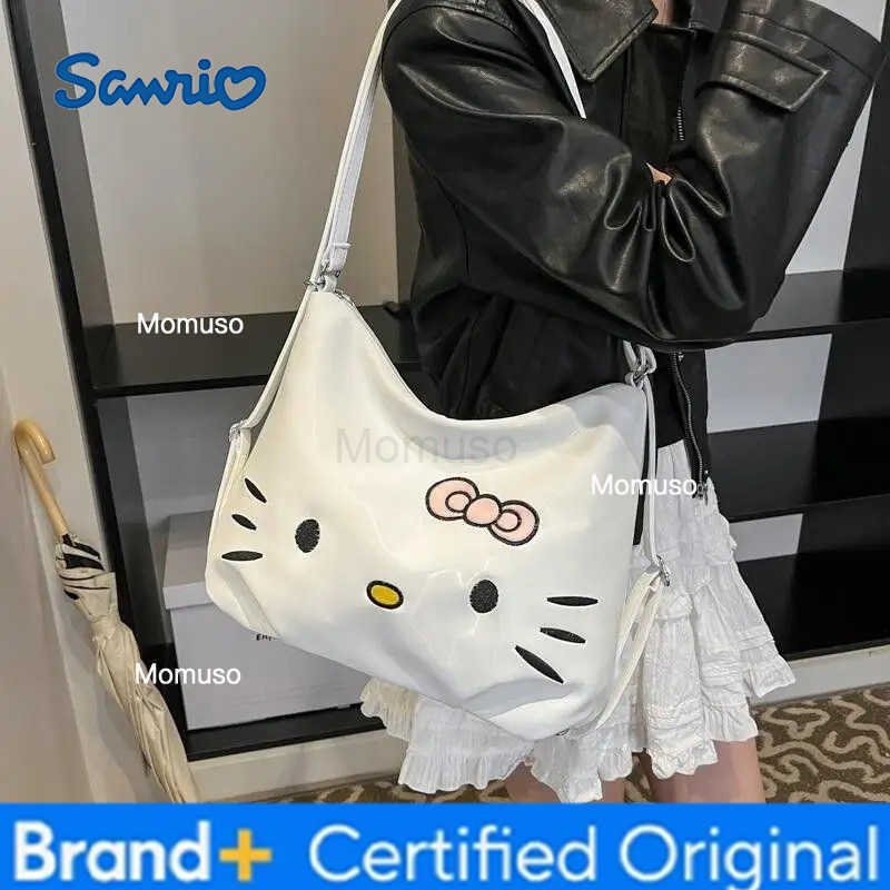 Sanrio Hello Kitty Backpack Girl Zipper Large Capacity Shoulder Bag Kawaii Anime Cartoon Fashion New Style Casual Crossbody Bag H251230