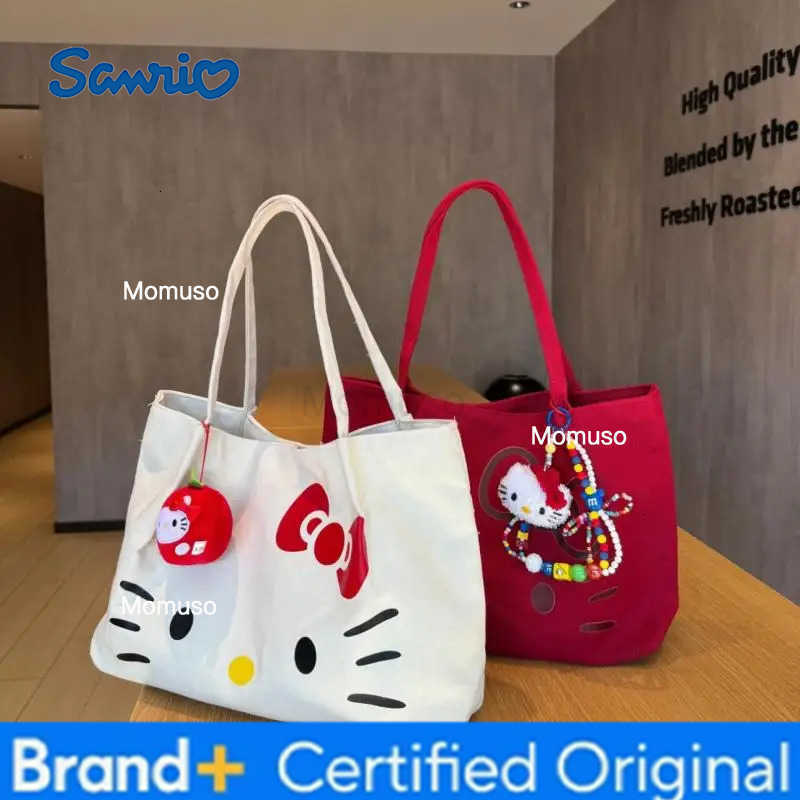 Sanrio Hello Kitty Shoulder Bag Commuter Cartoon Printed Tote Bag Kawaii Large Capacity Handbag Portable Birthday Gift for Girls H251230
