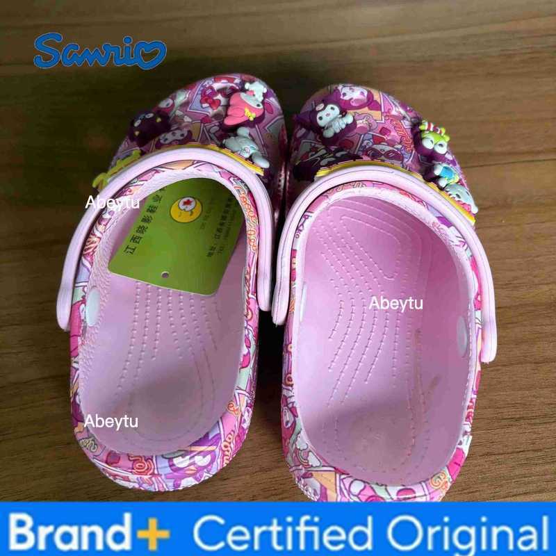 Sanrio Hellokitty Kuromi Pochacco Melody New Summer Girls Cartoon Children Slippers Non-slip Soft-soled Wrap Toe Sandals Gifts H251230