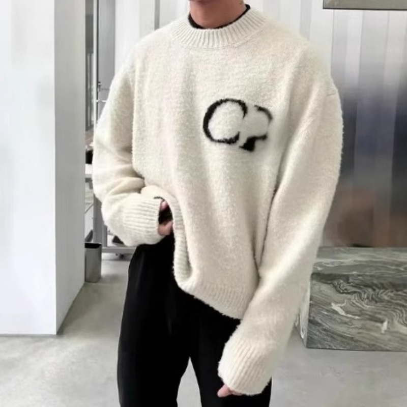 Winter CB Logo Sweaters Loose Jacquard Print Round Neck Pullover Casual Oversized Men Women Knitt Sweatshirts Street Cleanfit