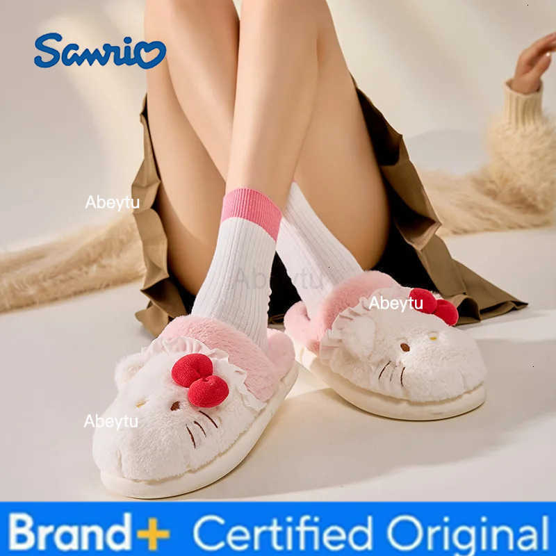 Sanrio Hellokittys Slippers Cute Student Autumn Winter Kawaii New Bedroom Home Casual Soft Padded Bedroom Aldult Home Shoes Girl Gift H251230