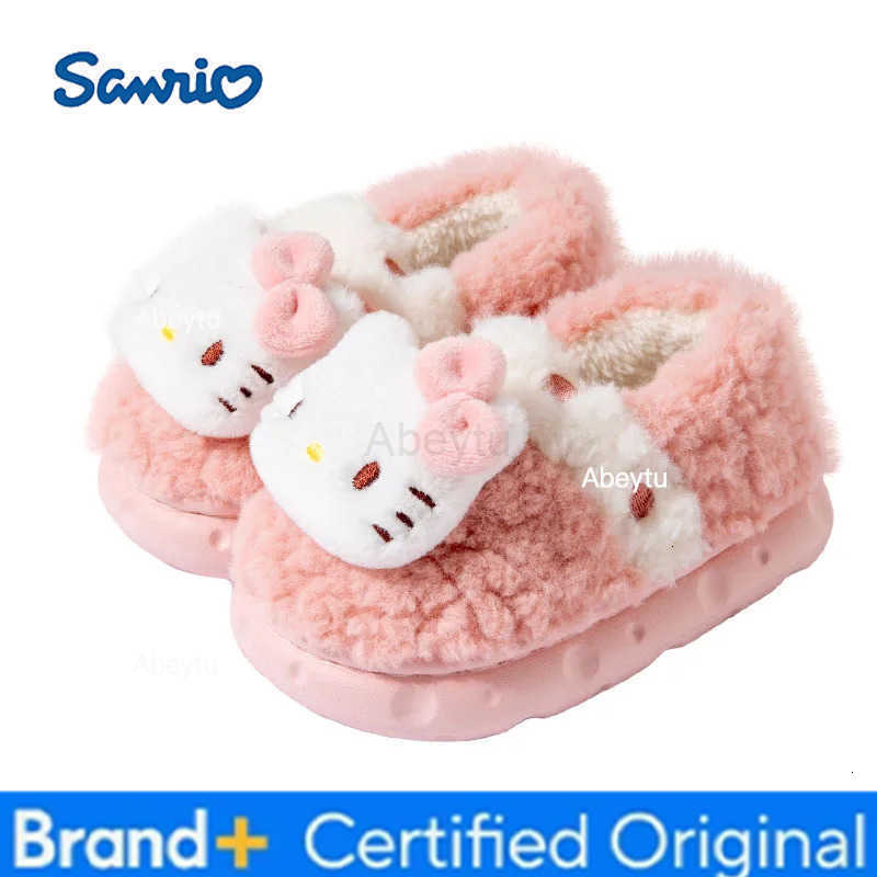 Sanrio Winter Toe Wrap Warm Cotton Slippers Thick Soft Fashion Kawaii Home Shoes Men Women Indoor Floor Flat Home Anime Figure Shoes H251230