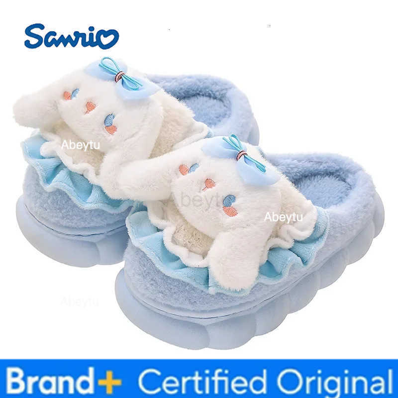 Sanrio Cinnamoroll Childrens Cotton Slippers Sanrios Kuromi Hello Kittys Autumn Winter Boy Girl Indoor Cute Cartoon Childrens Shoes H251230