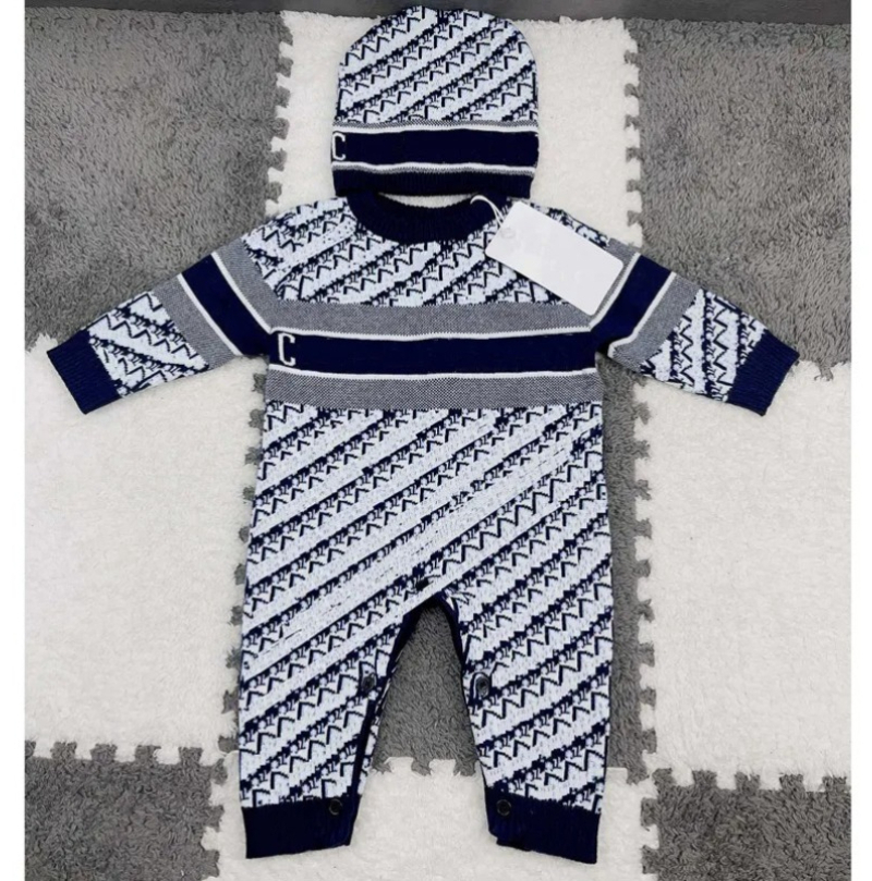 Baby Designer Romper Label Newborn Full Moon Gift Infant Boys and Girls Fashion Letter Jumpsuits NEW Baby Clothes 100% Cotton Brand Kids Romper 0-24 month 0A2