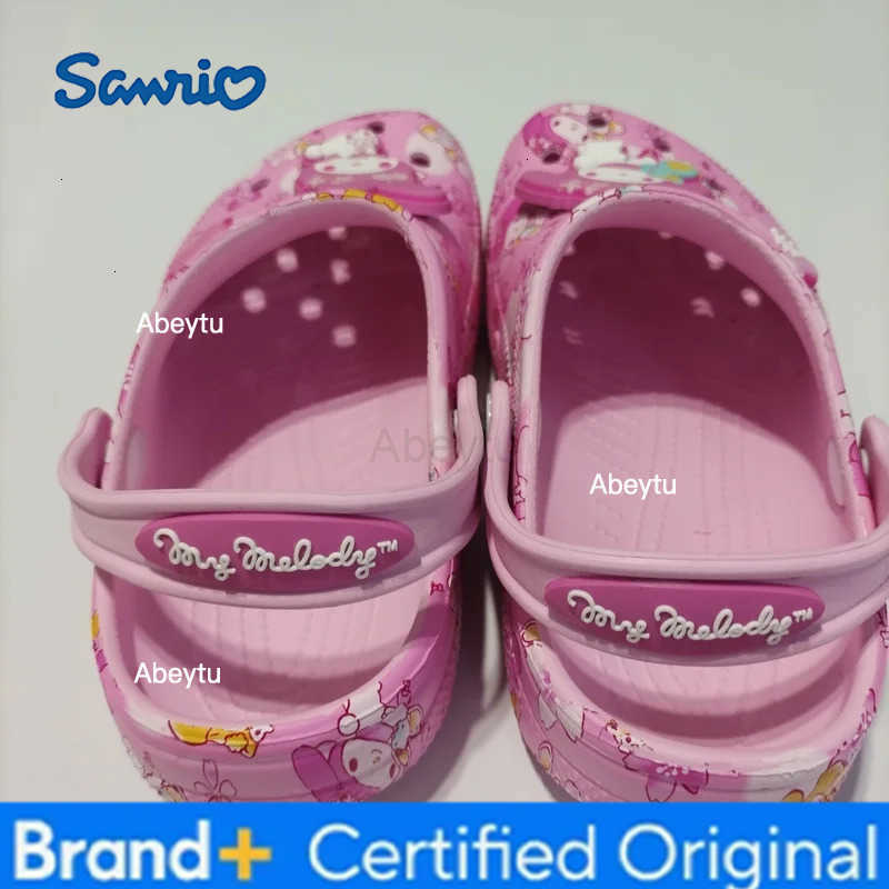 Sanrio Childrens Hole Shoes Cute Cartoon My Melody Printing Slippers Sandals Outdoor Beach Shoes Non-Slip Wear Resistant Fashionable H251230