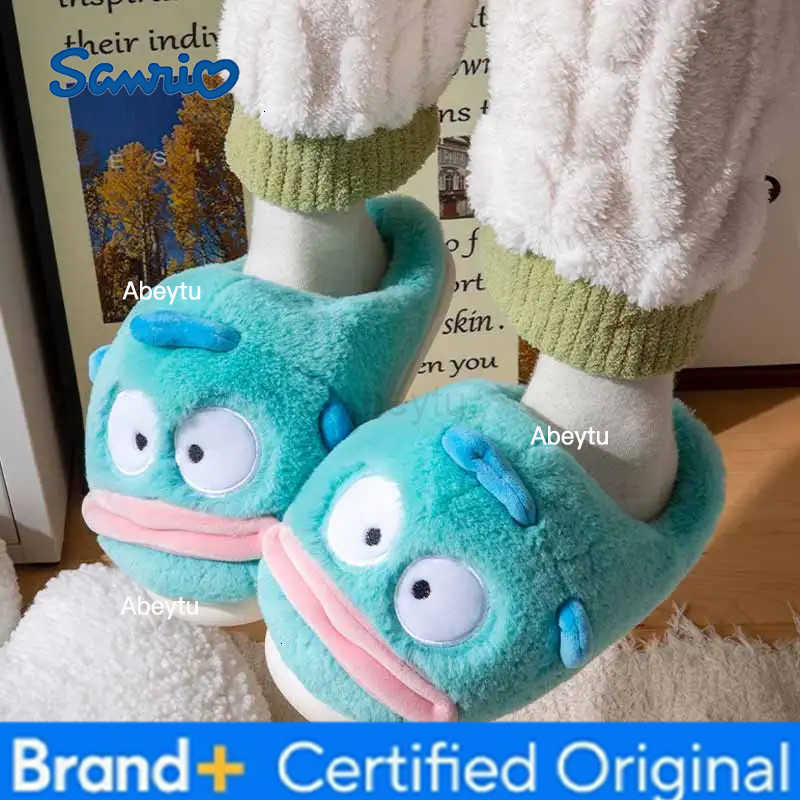 Sanrio Cartoon Hangyodon Series Anime Character Cotton Slipper Winter Indoor Anti Slip Warm Slippers Fun Household Goods Practical Gift H251230