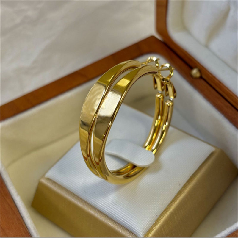 Gold Hoop Earrings for Women Hypoallergenic Hoop Earrings Stainless steel letter large circle Ear brace