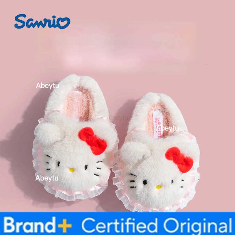 Sanrio Kids Slippers House Shoes Cartoon Cinnamoroll Winter Shoes For Girls Warm Anti-slip Soft Bottom Pink Blue Shoes Size 17cm-25cm H251230