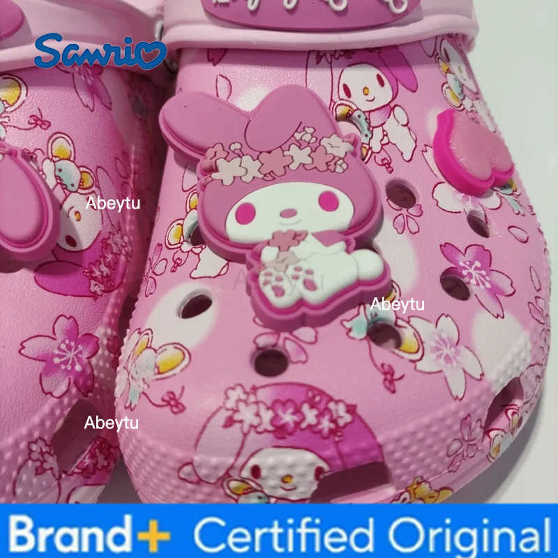 Sanrio Childrens Hole Shoes Cute Cartoon My Melody Printing Slippers Sandals Outdoor Beach Shoes Non-Slip Wear Resistant Fashionable H251230