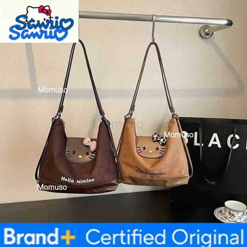 Sanrio Retro Fashion Cartoon Hello Kitty Shoulder Bag for Women Large Capacity Casual Versatile Handheld Crossbody Bag H251230