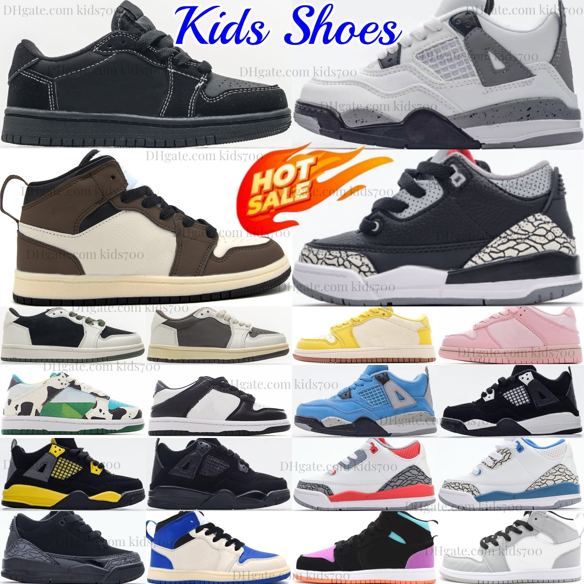 Kids Shoes Basketball Boys Sneakers Designer Black Cat Blue Trainers Mocha Olive Youth Toddlers Bred Thunder Fire Red Grey White Cement Palomino Racer UNC Pink Multi
