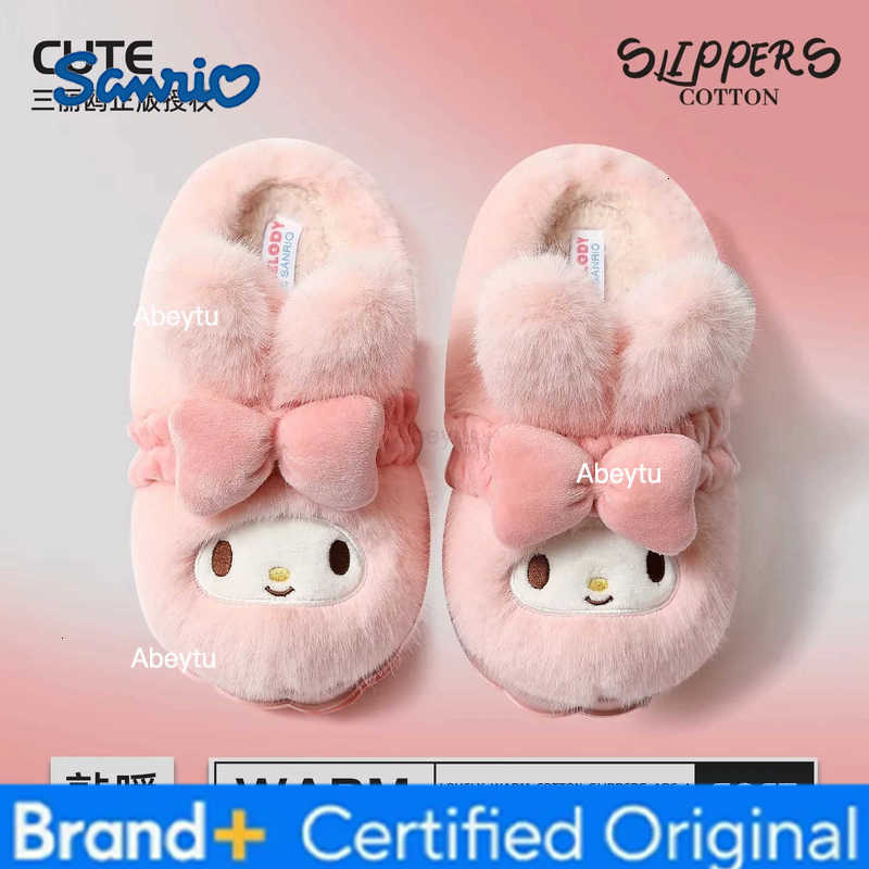 Sanrio Hello Kitty Shoes Cinnamoroll Womens Slippers Kuromi Plush Cartoon Cute Sweet Suitable Indoor Outdoor Winter Slippers Hot H251230