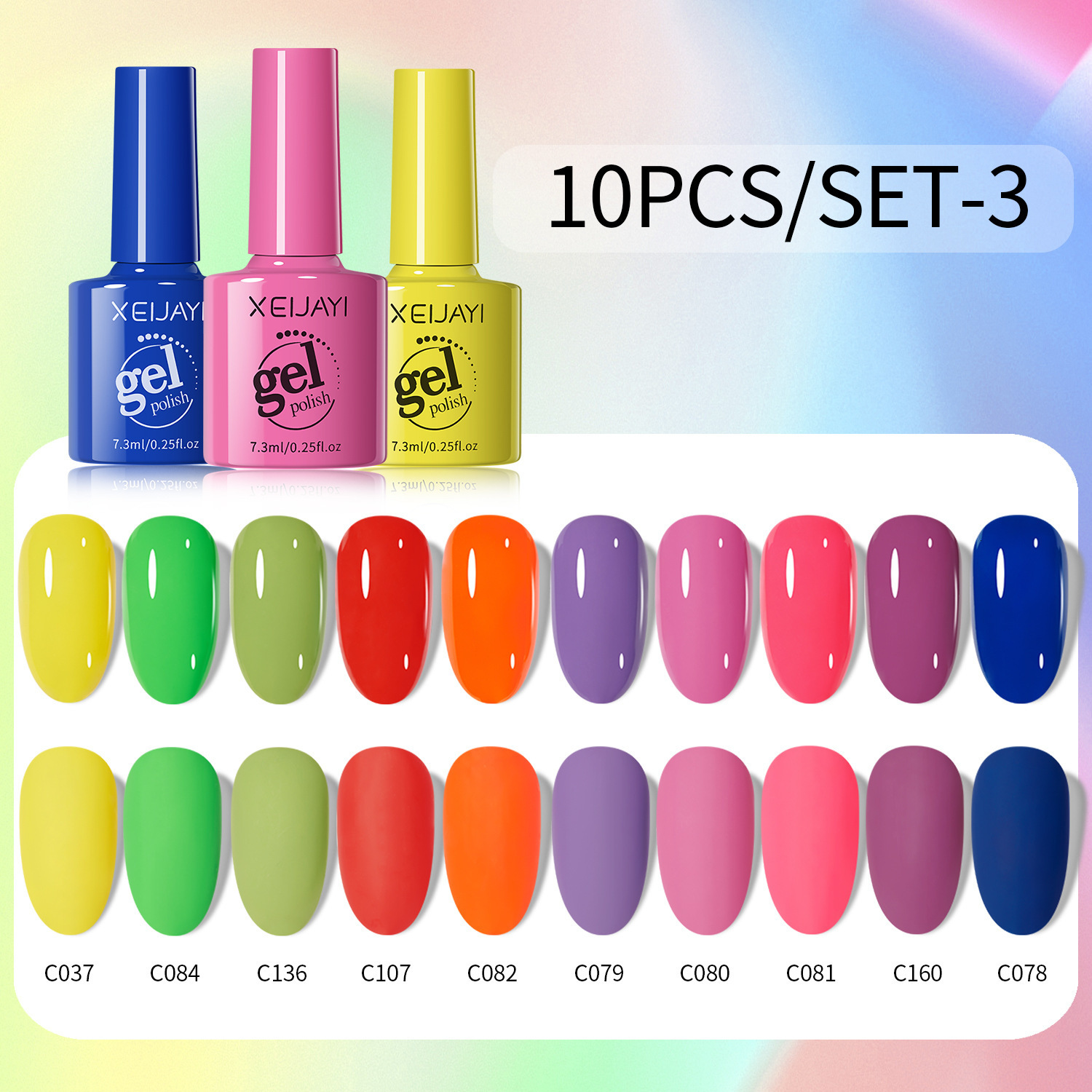 10 Color Set 73ml Summer Trend 6 Color Nail Gel 2024 New UV Gel Trend Whitening Nail Set