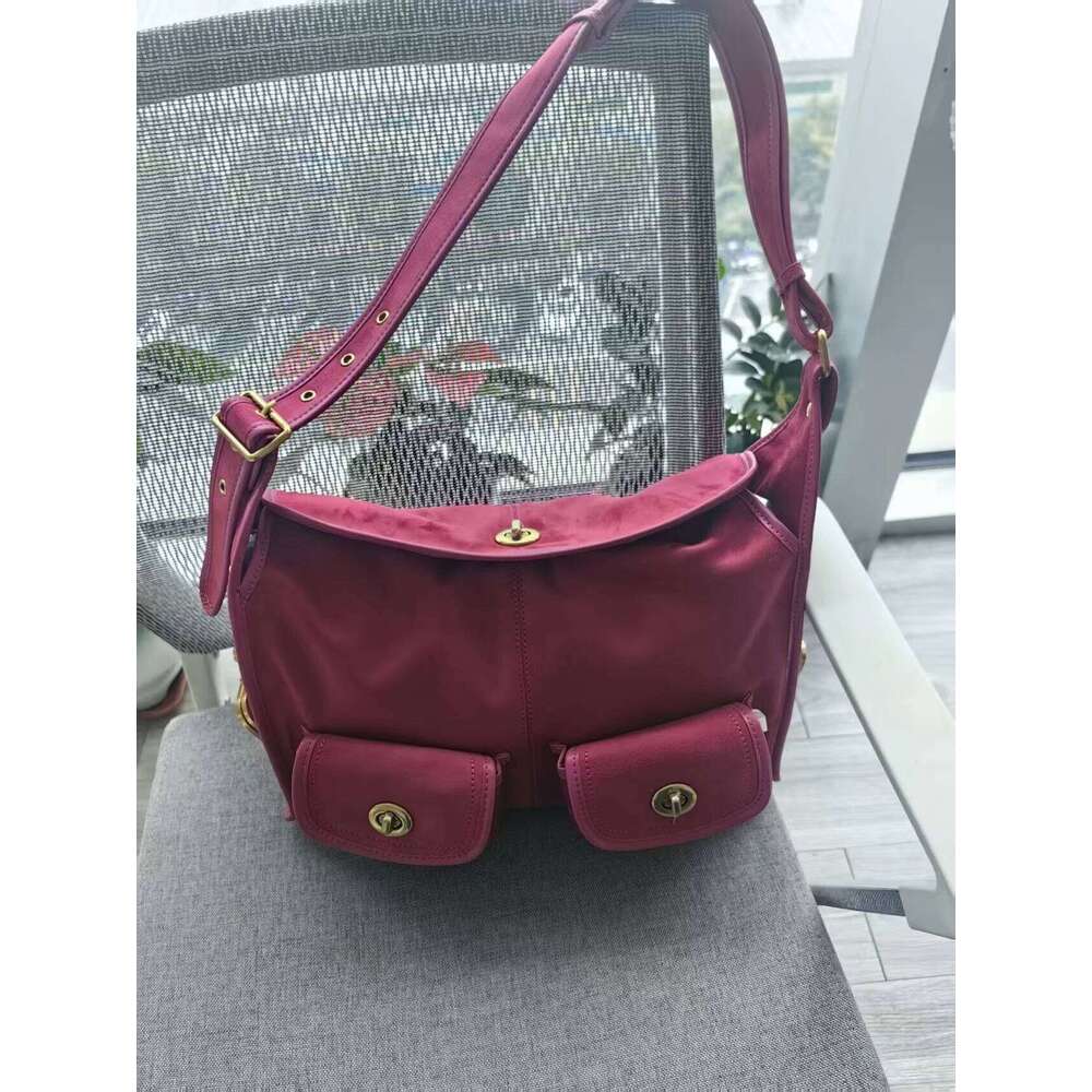 Angel Kiss Casual Commuter Large Capacity Suede Pillow Single Shoulder Crossbody Bag Vintage Style Polyester Lining Zipper Closure