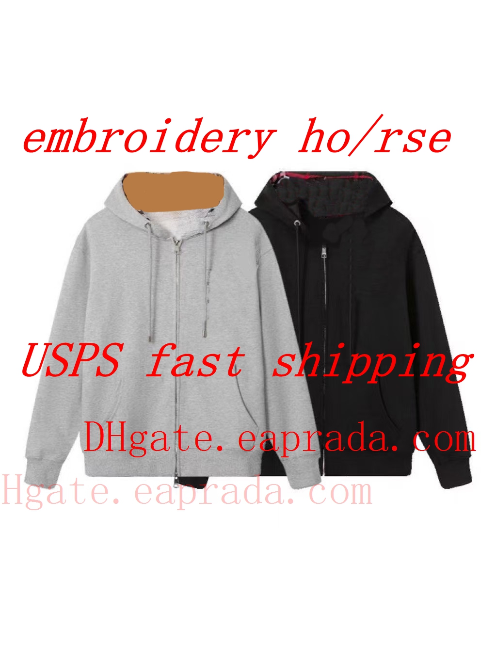 Designer Hoodies Mens Jackets Zipper Embroidery Horses Coats Fashion London Hoodie Plaid Hoody Cotton Sweatshirts Man Long Sleeve Woman Hoodie Y2k Homme Sweater