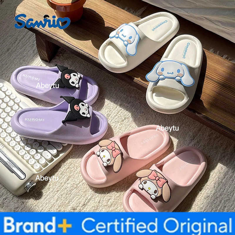 Sanrio Kawaii Slippers Anime Cartoon Kuromi My Melody Women Non Slip Home Shoes Summer Cute Beach Slippers Cinnamoroll Sandals H251230