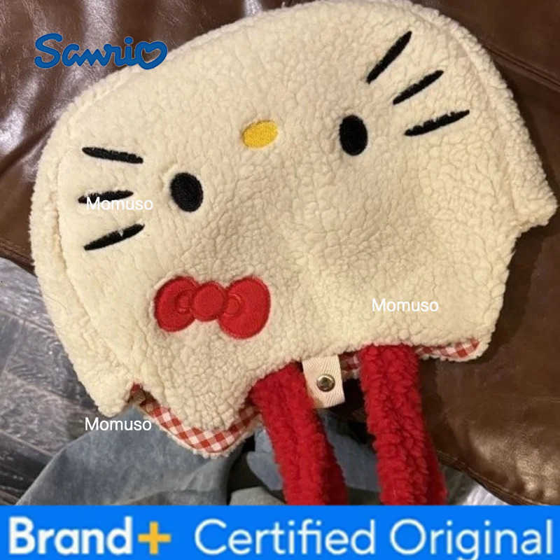 Sanrio New Cute Fashion Hello Kitty Sherpa Patchwork Large Capacity Womens Shoulder Bag Versatile Mommy Bag For Daily Use H251230