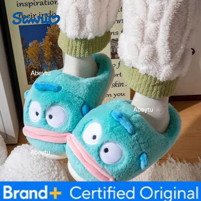 Sanrio Cute Hangyodon Cotton Slipper Cartoon Thick Bottom Winter Home Warm Plush Cotton Outdoor Cute Anime Peripheral Couple Shoes Gift H2512301