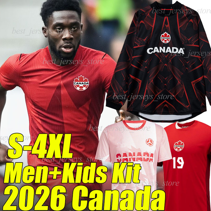 4XL Canada 2026 World Cup Soccer Jerseys 26/27 national team DAVIES J.DAVID LARIN MILLAR EUSTAQUIO BECKIE SHAFFELBURG KONE Men kids kits socks sets football shirt