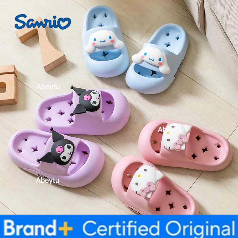Sanrio kawaii Hello Kitty Hole Sandals Slippers Sandals Kawaii Eva Anime Home Beach Shoes Summer Slippers For Adult Kid H251230