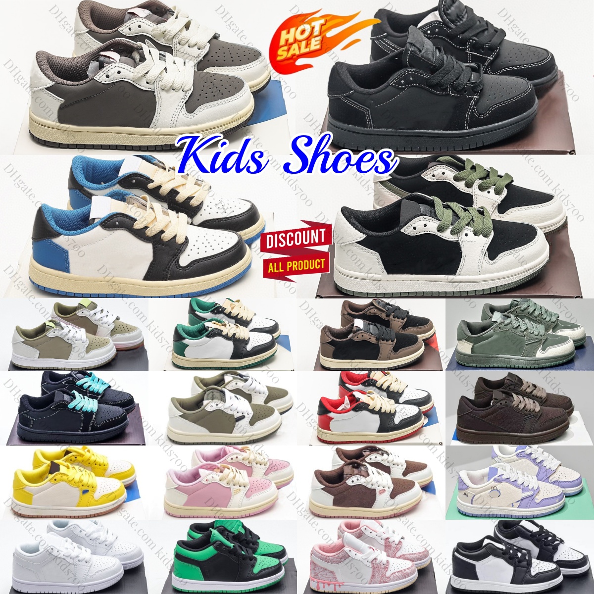 Kids Shoes Reverse Mocha Basketball Sneakers Low Boys Girls Olive Youth Toddlers baby Running Children Sport Trainers Black Canary Brown Medium Royal White Pink