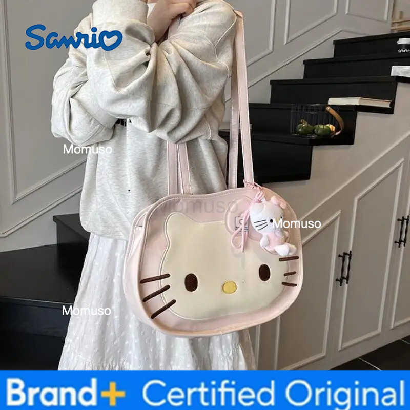 Sanrio Miniso Hello Kitty Bag Kawaii Large Capacity Crossbody Bag Ins Korean Commuter Bag Cartoon Anime Friend Birthday Gift H251230