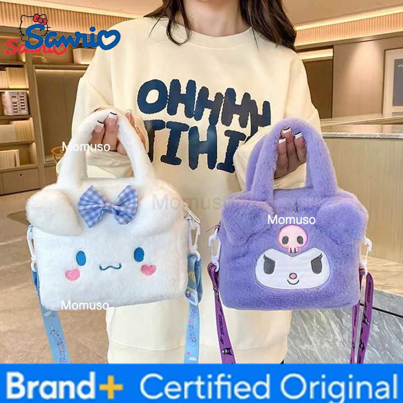 Sanrio Anime Bag Kawaii Kuromi Cinnamoroll Melody Cartoon Plush Handbag Cosmetic Bag Travel Storage Bag Girl Birthday Gifts H251230