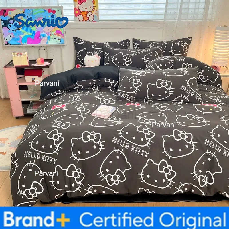 Sanrio Hello Kitty Quilt Cover Kuromi Sheet Suit Soft Comfortable Household Goods Cute Student Bed Sheet Duvet Cover Dormitory Bedding H251230 - view 7