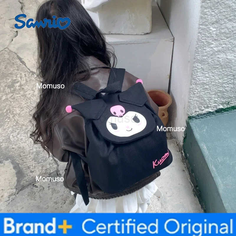 Sanrio Sanrios Child Backpack Kuromi Hello Kittys Cartoon Kawaii Girl School Bag Light Small Canvas Breathable Printing Anime Figure H251230