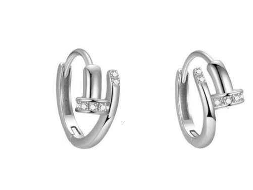 Designer Earring Silver Nail Layered Studs Earrings Design Super Shiny Versatile For Women High End Simple Non Tarnish Lightweight Earring Jewelry Gif